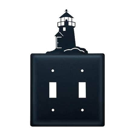 Village Wrought Iron ESS-10 Lighthouse Switch Cover Double - Black